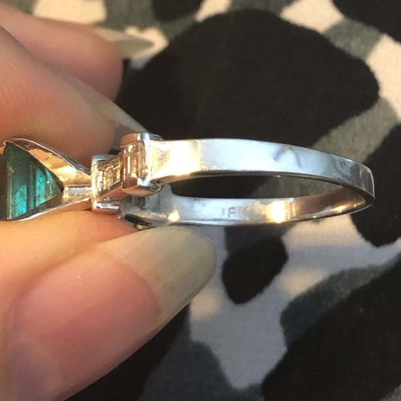 Colombian emerald and diamond ring - Picture 9 of 9